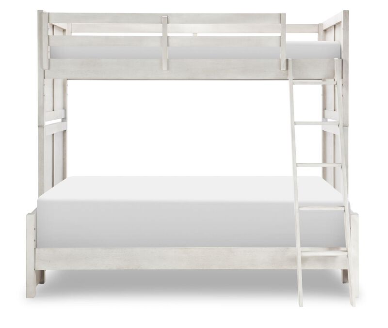 Summer Camp Twin Over Full Bunk Bed in Stone Path Gray