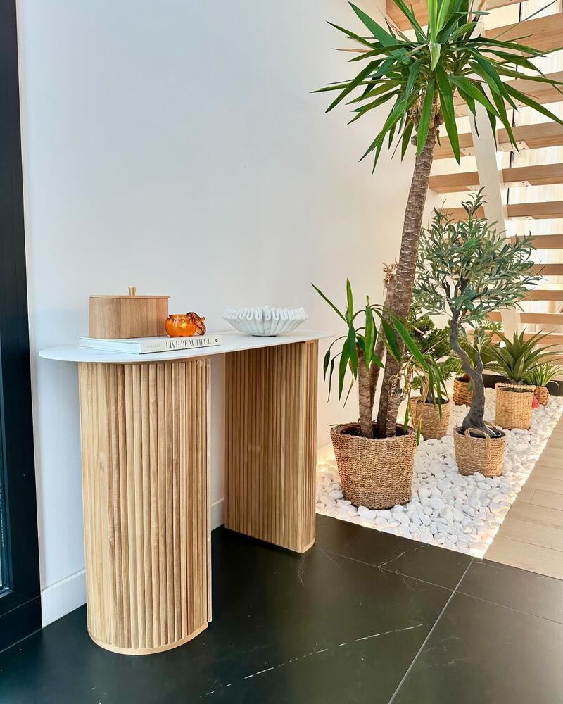 Scandinavian Wooden Console Table with Storage