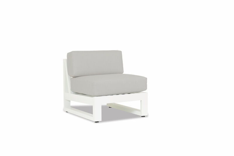 Newport Armless Club Chair in Cast Silver, No Welt