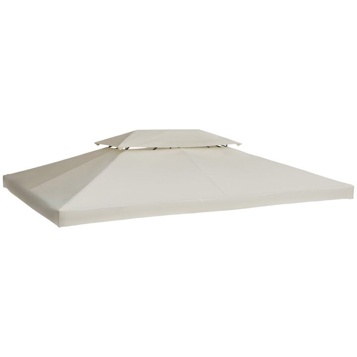 Cream Outdoor Cover: 13x10 ft 2-Tier Gazebo Replacement Canopy