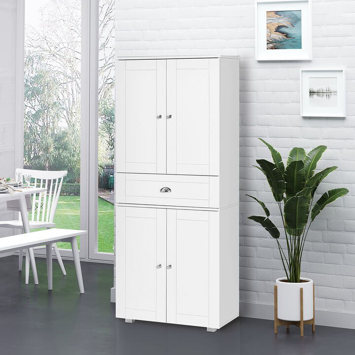 Modern Tall Cupboard Organizer with Adjustable Shelf Options and Elevated Base