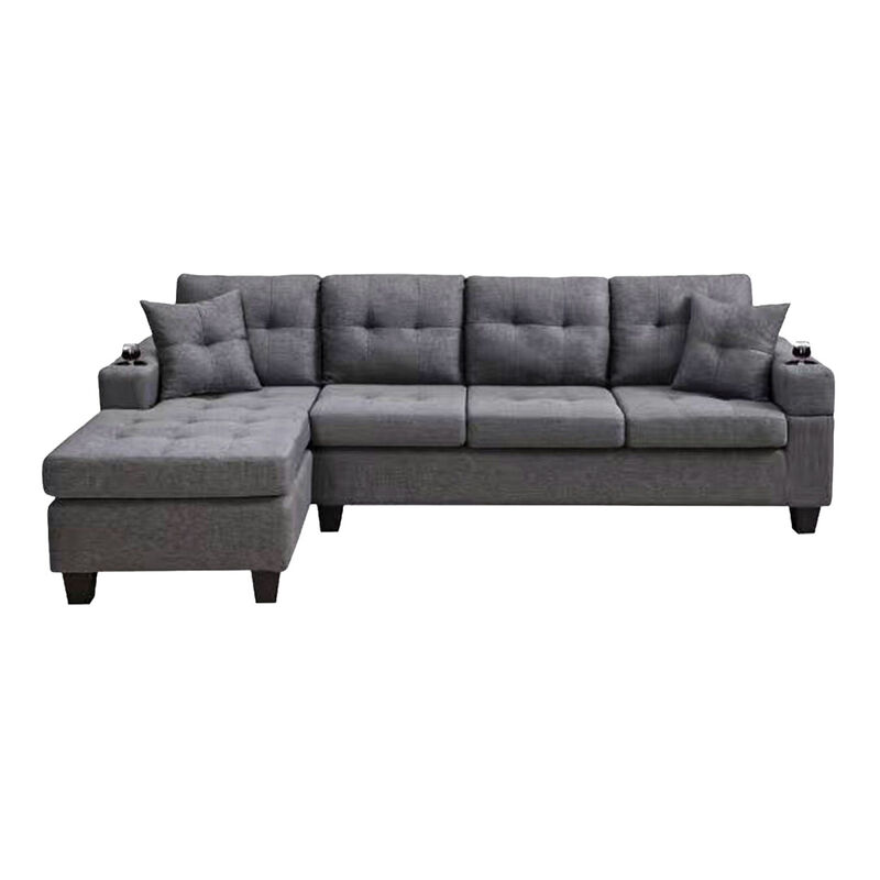 Mega Sectional Sofa Left With Footrest, Convertible Corner Sofa With Armrest Storage, Section