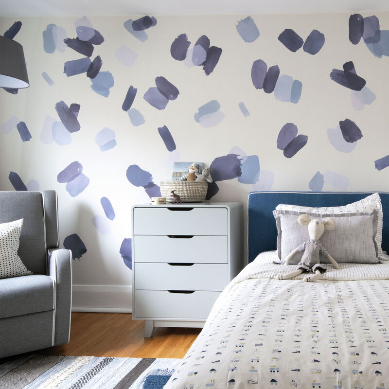 Large Indigo Brush Stroke Wall Decals
