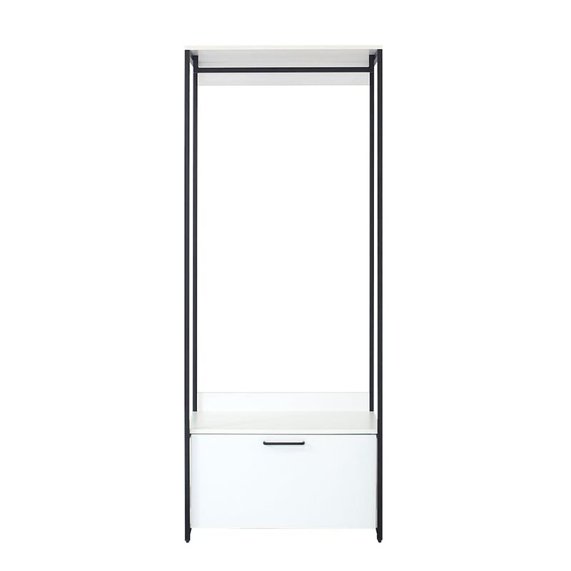 FC Design Klair Living Wood and Metal Walk-in Closet with One Drawer