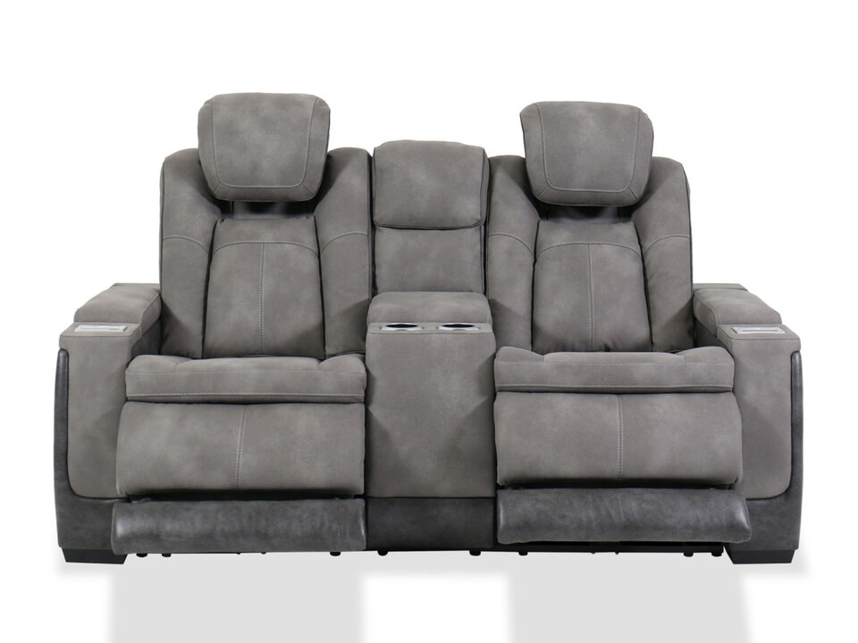 Ashley Next-Gen DuraPella Dual Power Reclining Loveseat in Grey