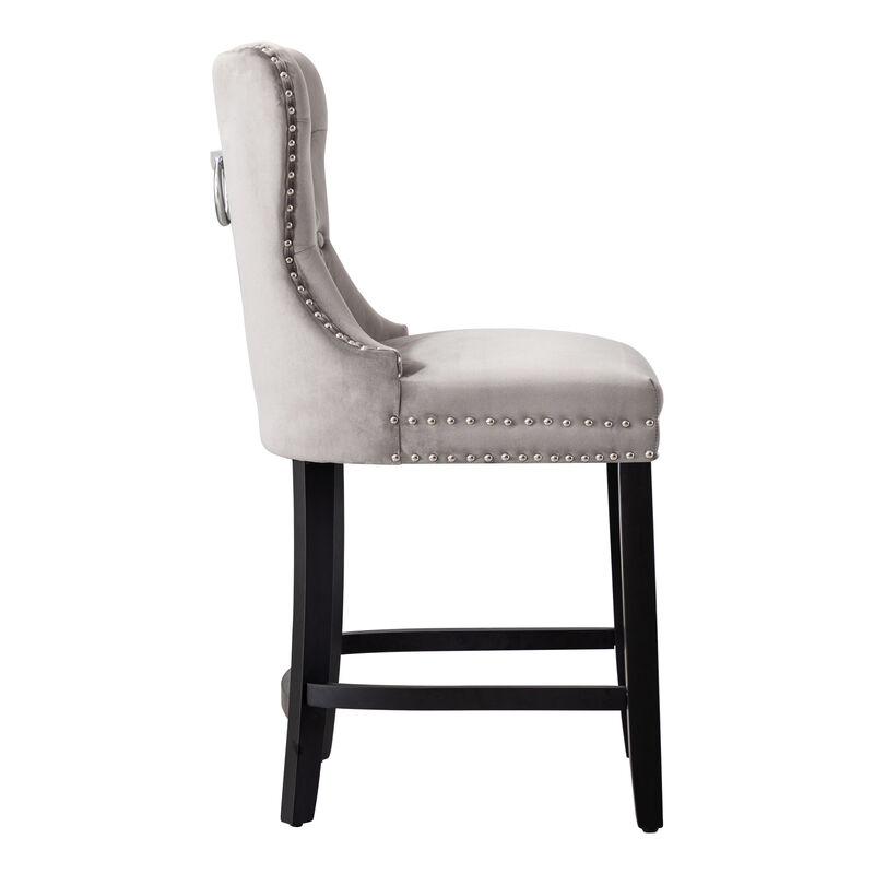WestinTrends 24" Tufted Velvet Counter Stool