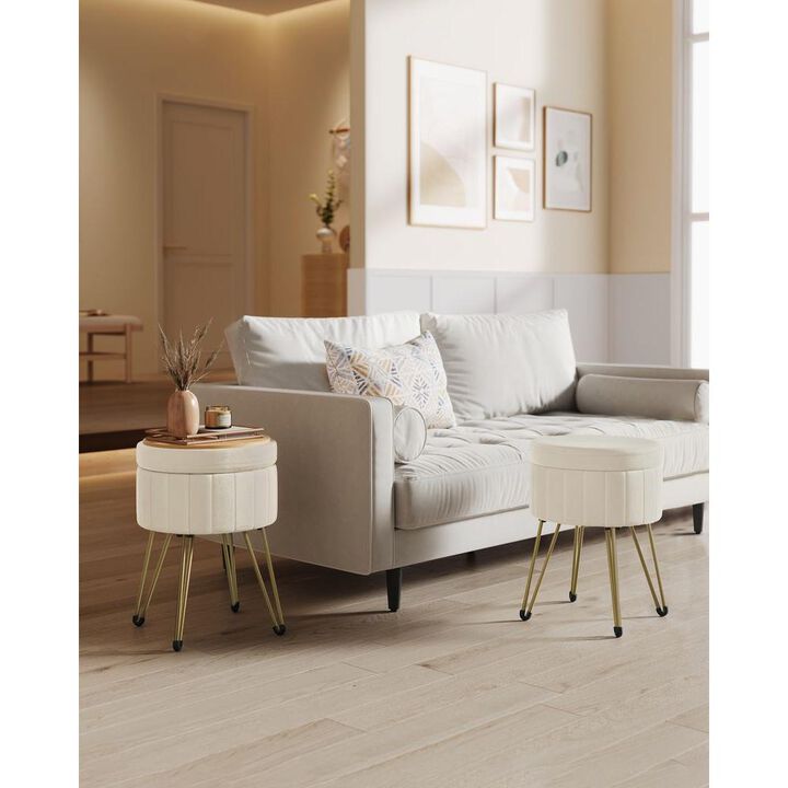 Vanity Stool Chair with Storage - Stylish and Functional Makeup Seat with Hidden Storage