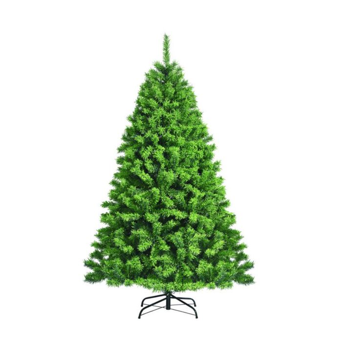 Hivvago 4.5/6.5/7.5 Feet Unlit Artificial Christmas Tree with Metal Stand