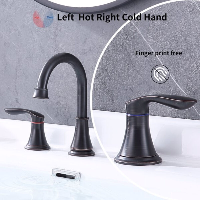 Widespread Oil-Rubbed Bronze Bathroom Faucet with 2 Handles for Stylish Vanity Sink