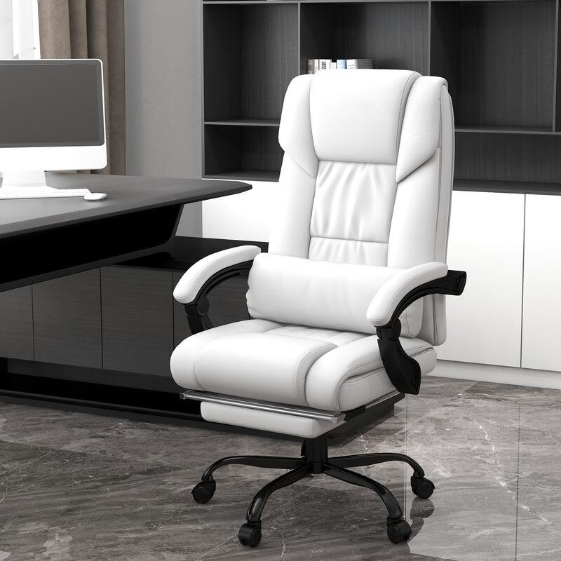 Massaging Office Chair w/ Reclining Function 5 Wheels and High Back Support