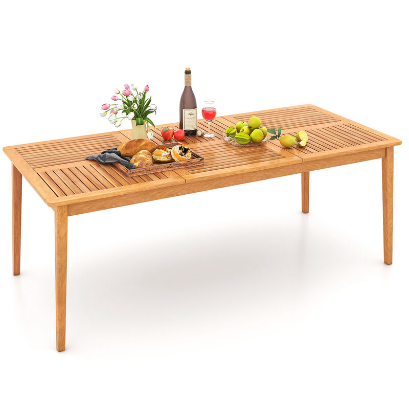 8-Person Outdoor Dining Bistro Table with Umbrella Hole for Patio or Garden