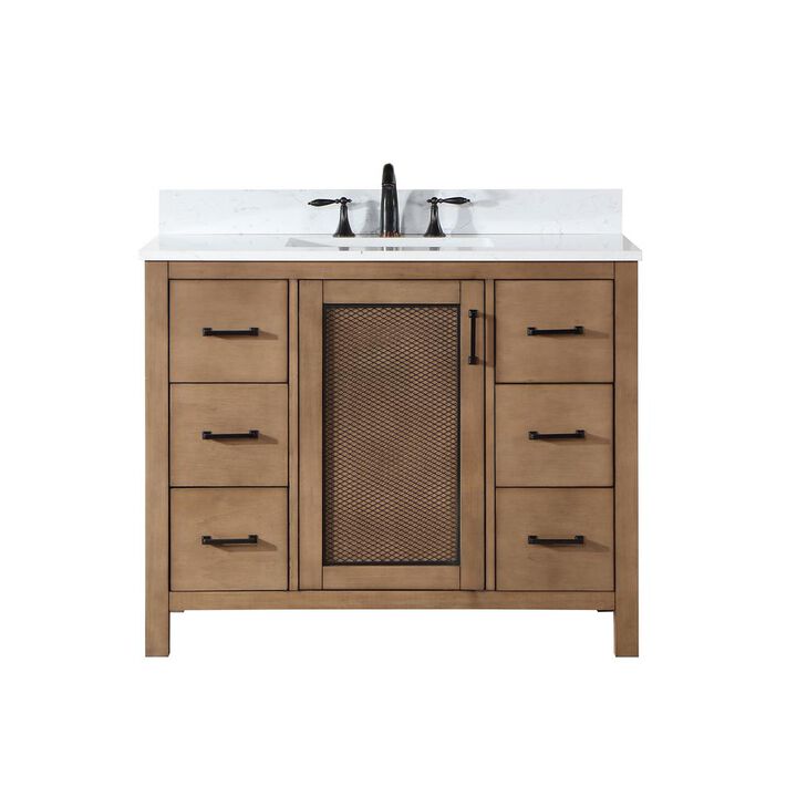 Altair 42 Single Bathroom Vanity Set in Brown Pine without Mirror