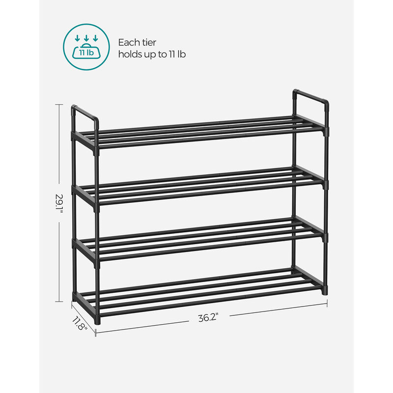 4-Tier Metal Shoe Rack - Storage Organizer Holds Up to 10 Pairs for Entryway, Living Room, Hallway
