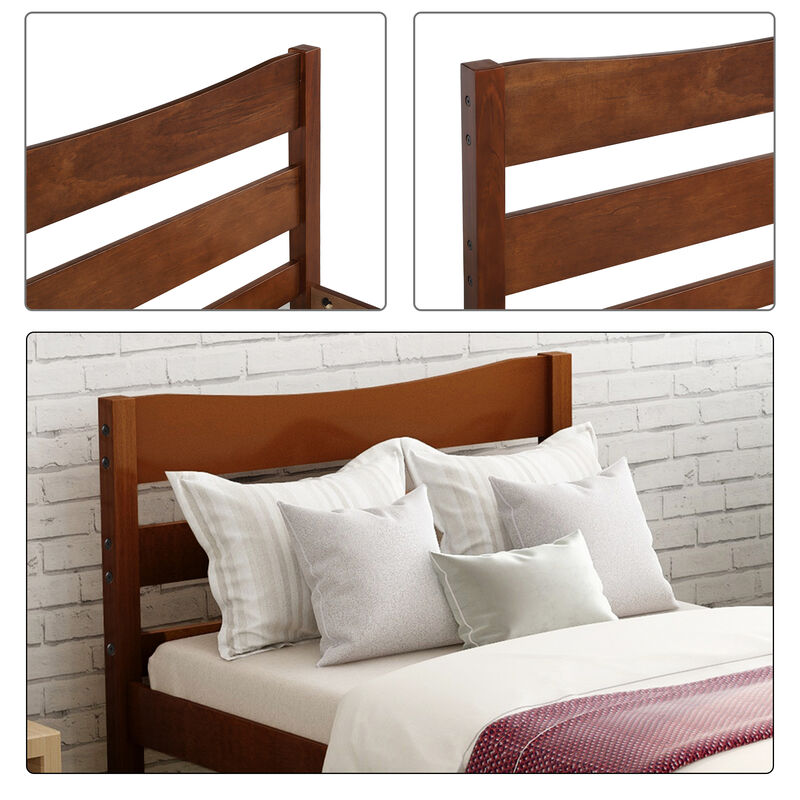 Merax Wood Platform Bed with Headboard and Wooden Slat Support
