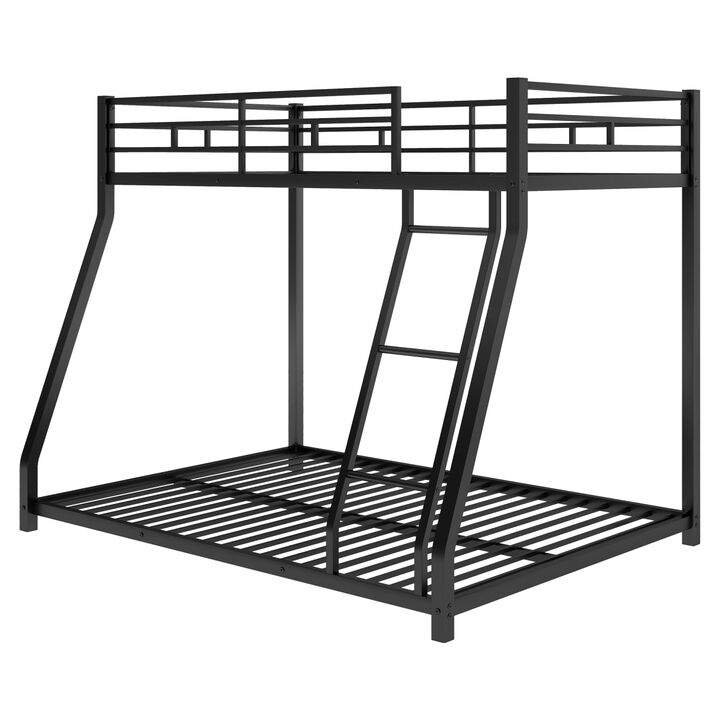 Metal Floor Bunk Bed, Twin Over Full