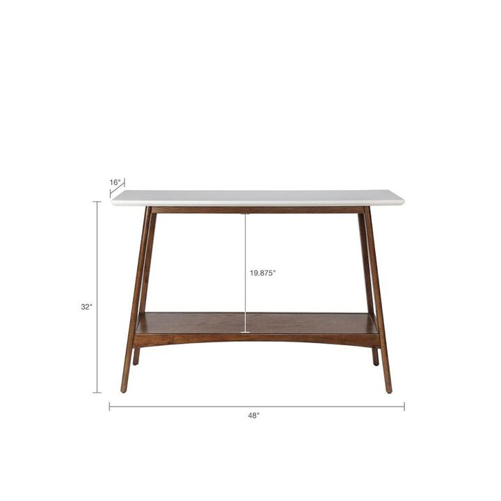 Belen Kox Pecan White Console Table, Belen Kox