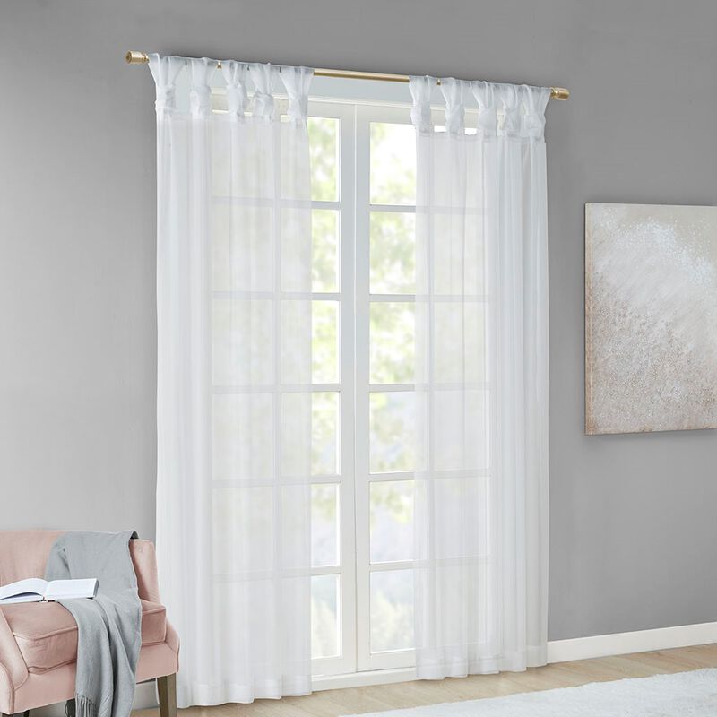 Gracie Mills Anatole Twisted Tab Voile Sheer Window Pair