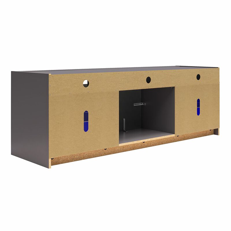 Ameriwood Home Luna Fireplace Space Heater TV Stand for TVs up to 75", Graphite Gray