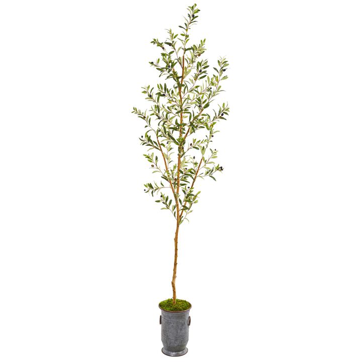 Hivvago 7.5 Feet Olive Artificial Tree in Decorative Planter