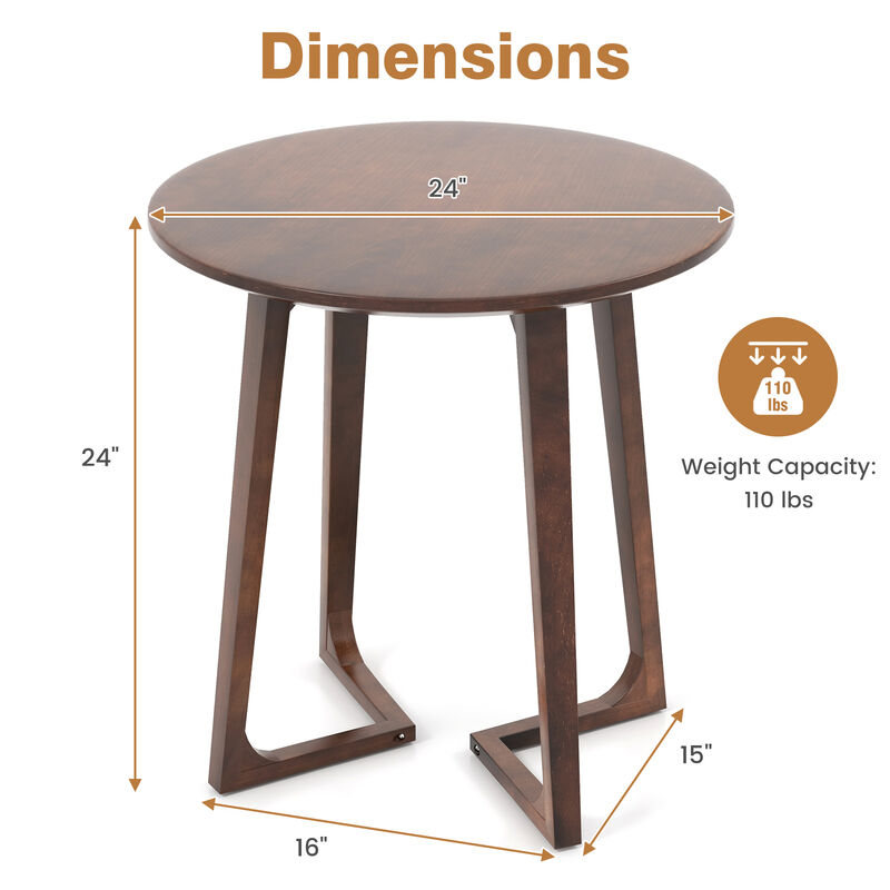 24 Inch Round End Table with Adjustable Foot Pads