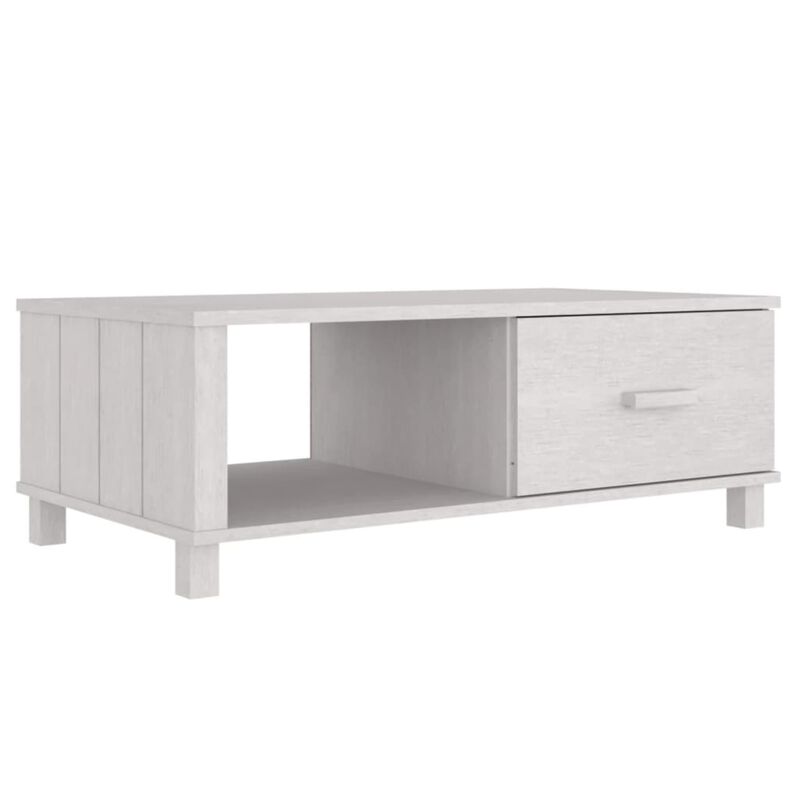 vidaXL Coffee Table White 39.4"x21.7"x13.8" Solid Wood Pine