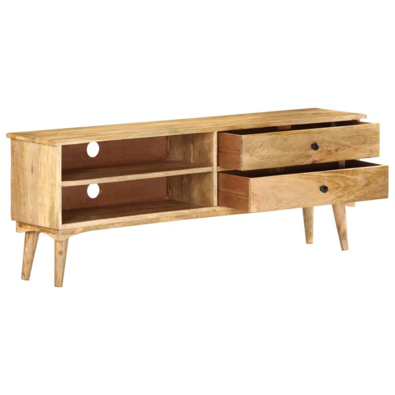 vidaXL TV Cabinet 55.1"x11.8"x19.7" Solid Mango Wood