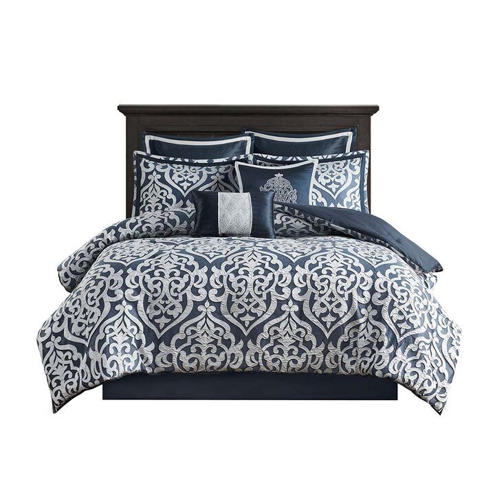 Gracie Mills Pineda Luxurious 8-Piece Jacquard Comforter Set