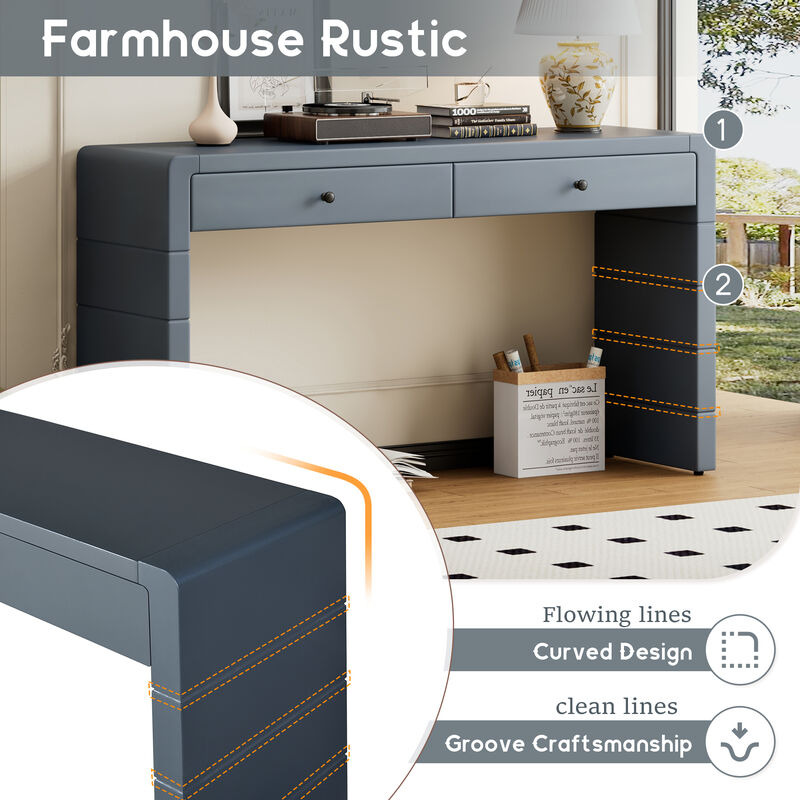 Merax Farmhouse Rustic Console Table with Storage
