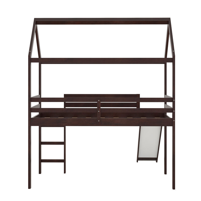 Merax Kids Children House Bed Loft Bed with Slide