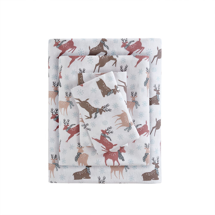 Gracie Mills Persephone 4-Peice Cotton Flannel Sheet Set