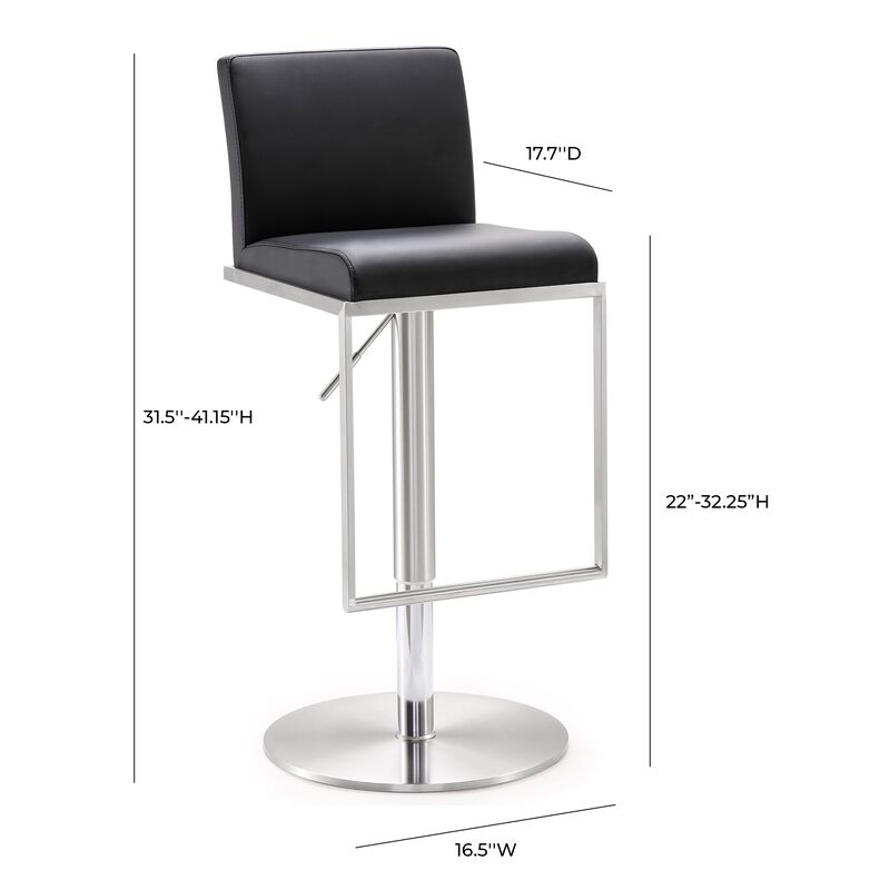 Amalfi White Performance Vegan Leather Adjustable Stool