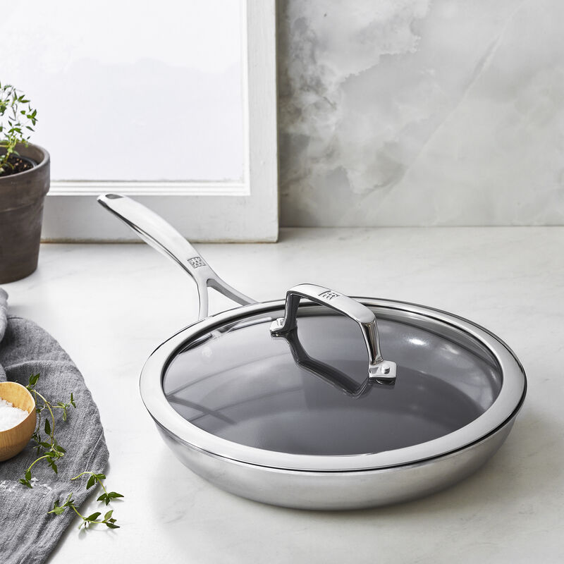 ZWILLING Energy Plus 10-inch Stainless Steel Ceramic Nonstick Fry Pan with Lid