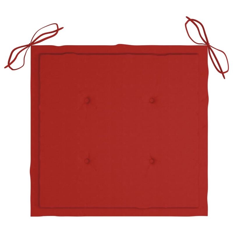 vidaXL Garden Chair Cushions 4 pcs Red 19.7"x19.7"x1.6" Fabric