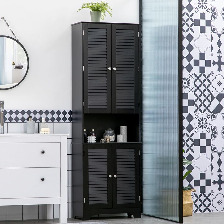 Tall narrow black bathroom cabinet