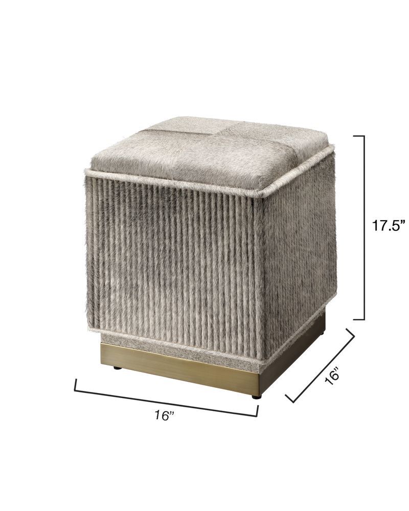 Easton Ottoman, Grey Hide