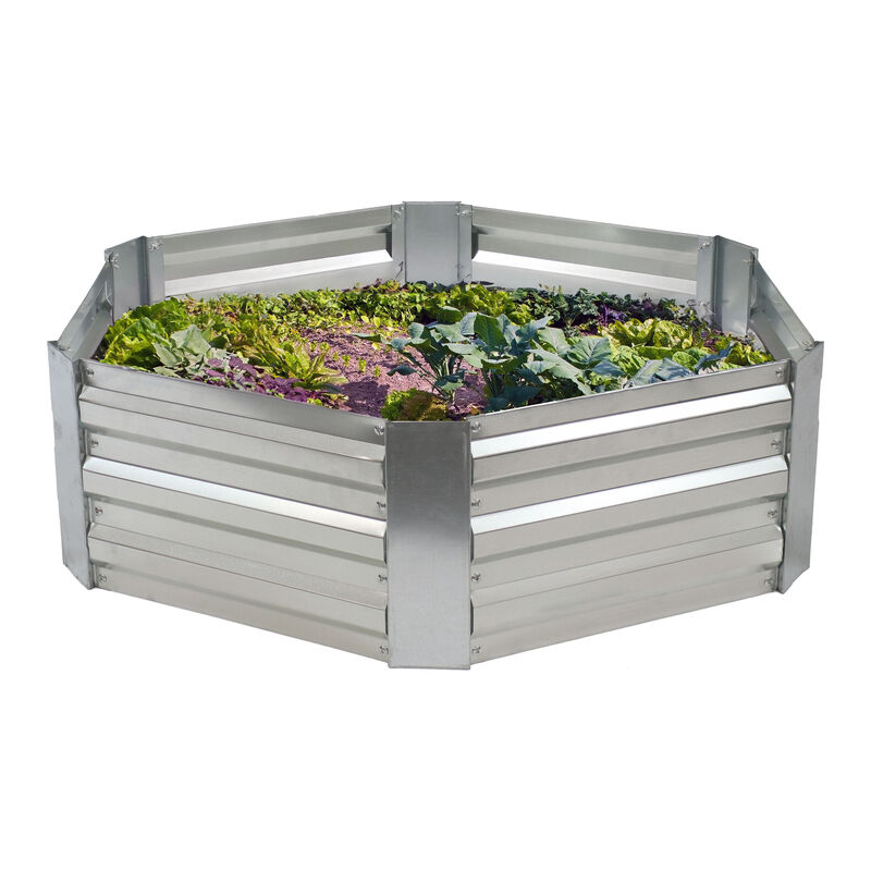 Galvanized Steel Hexagon-Shaped Raised Planter Bed