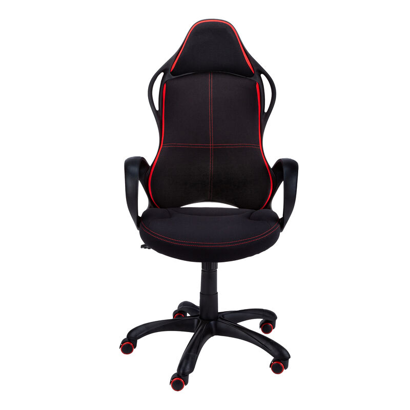 Monarch Specialties I 7259 Office Chair, Gaming, Adjustable Height, Swivel, Ergonomic, Armrests, Computer Desk, Work, Metal, Mesh, Black, Red, Contemporary, Modern
