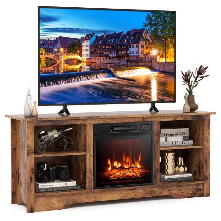TV Stand for Flat Screen TVs with Adjustable Shelves