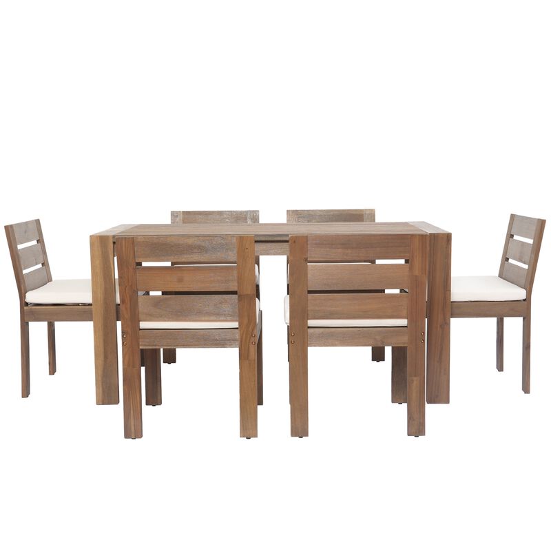 Merax 7 Pieces Outdoor Acacia Wood Dining Set