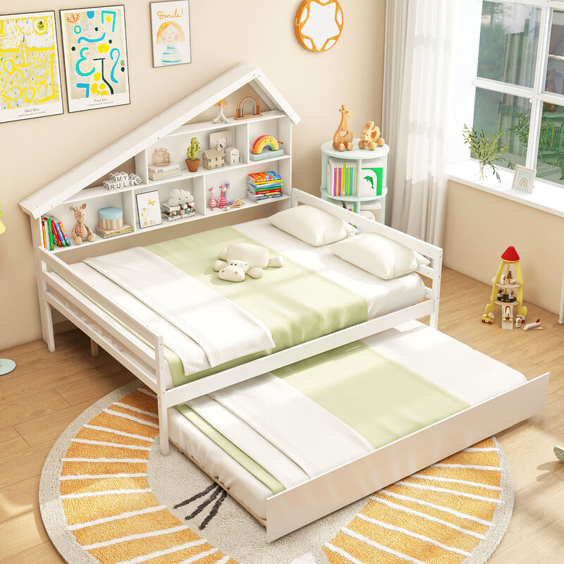 House-Shaped Full Size Daybed with Trundle