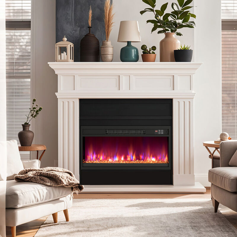 Electric Fireplace Insert with Remote Control for Easy Installation and Cozy Home Heating
