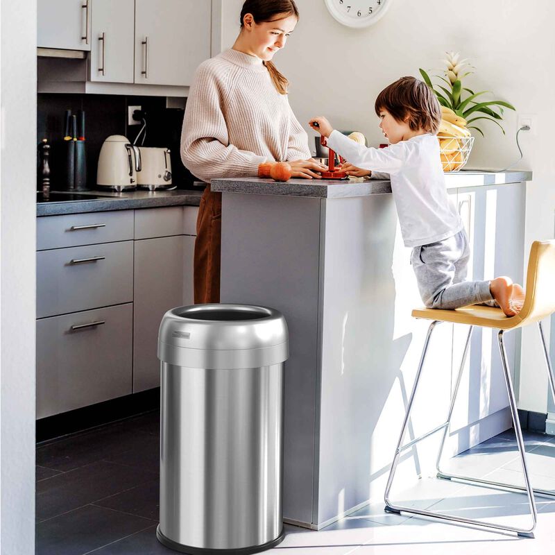 iTouchless 13 Gallon Round Open Top Trash Can