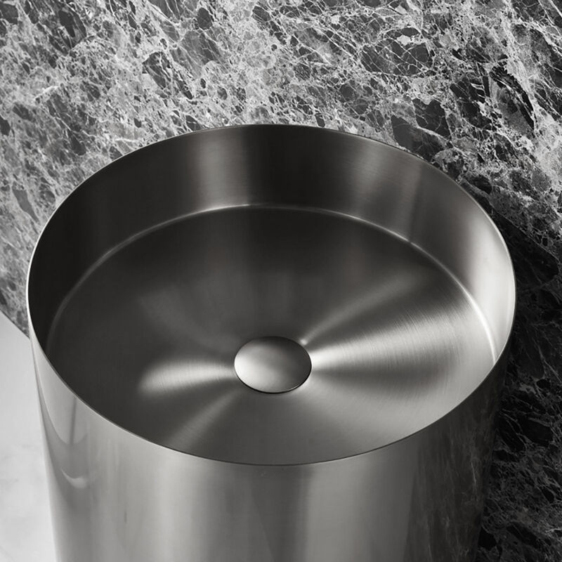 Deluxe stainless steel column basin silver