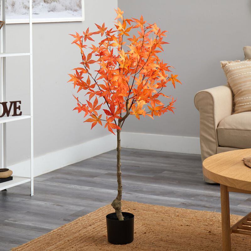 Hivvago 4 Feet Autumn Maple Artificial Tree