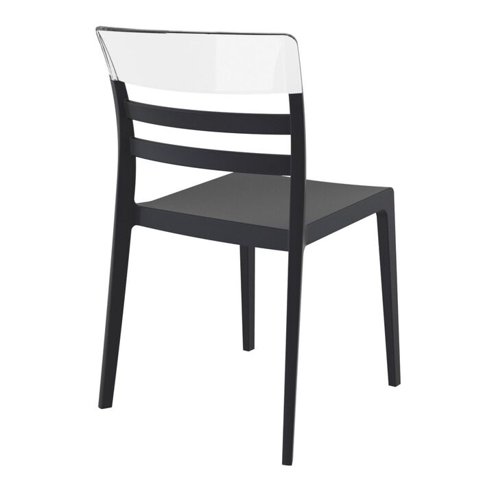 33" White and Red Transparent Outdoor Patio Dining Chair