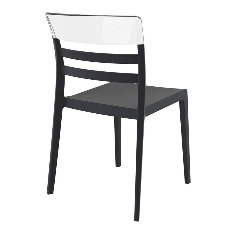 33" White and Red Transparent Outdoor Patio Dining Chair
