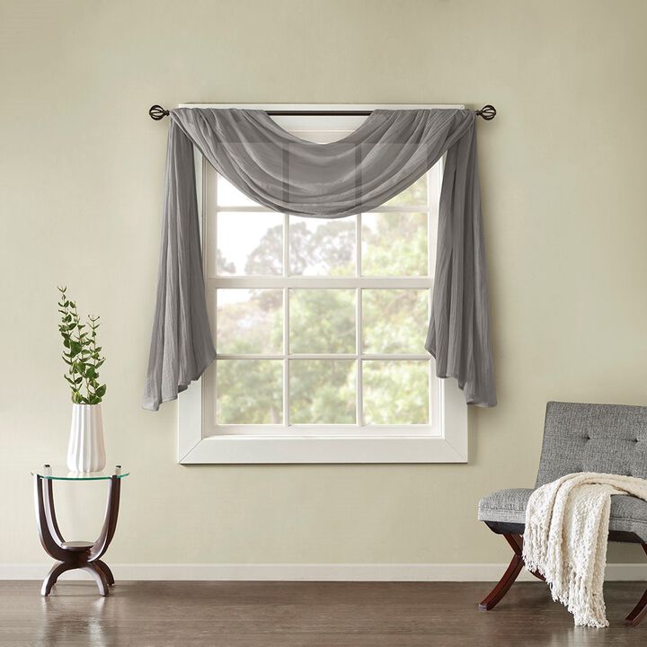 Gracie Mills Gayle Lightweight Crushed Sheer Window Scarf