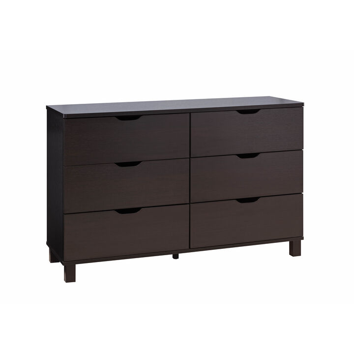 Red Cocoa Dresser with 6 Drawers