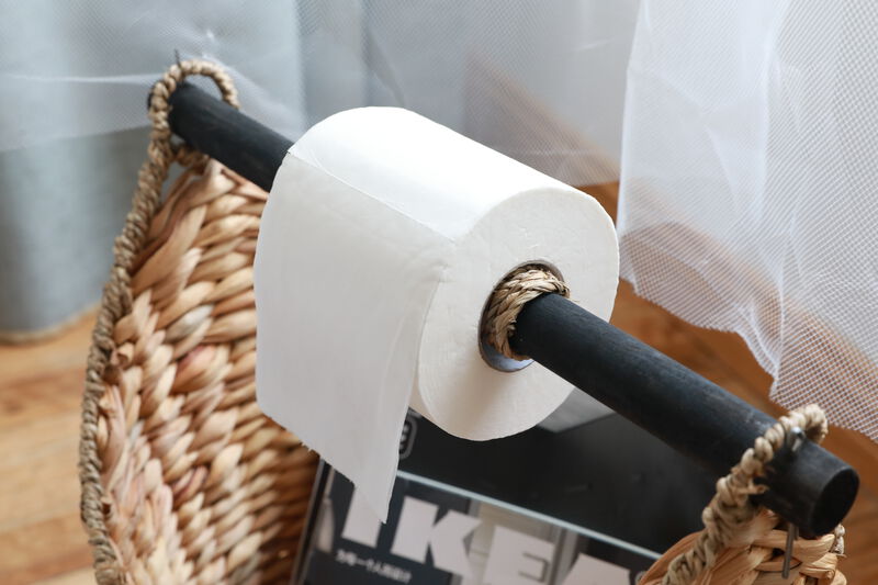 Rustic Toilet Paper Holder - Magazine Basket