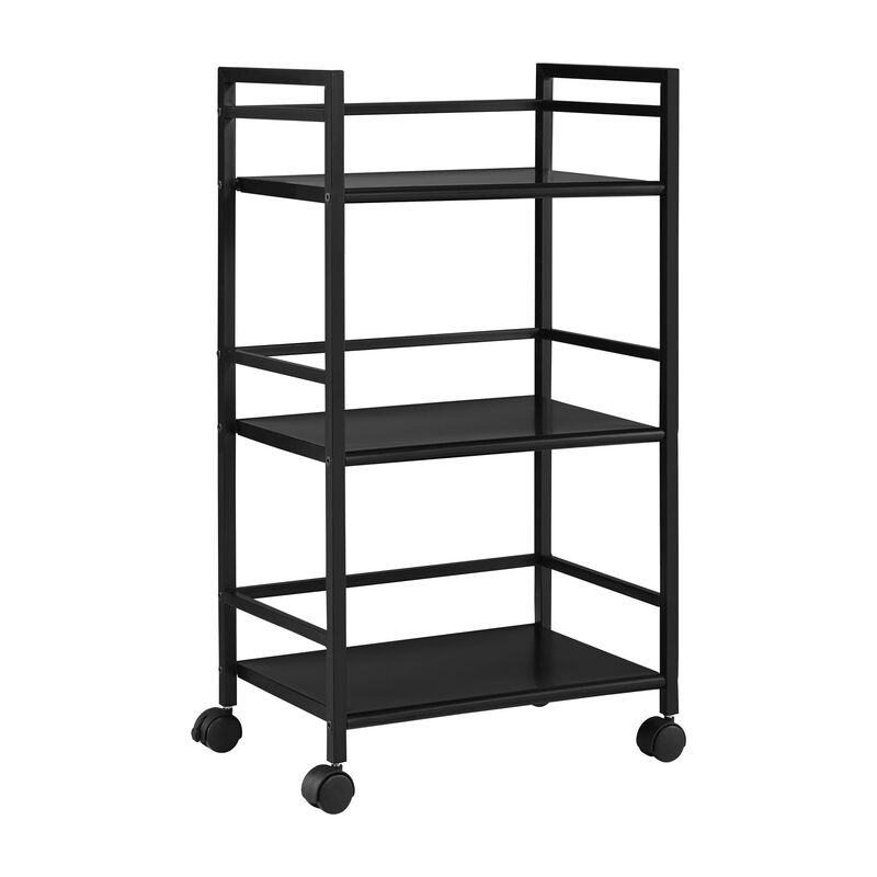 Ameriwood Home Marshall 3 Shelf Metal Rolling Utility Cart